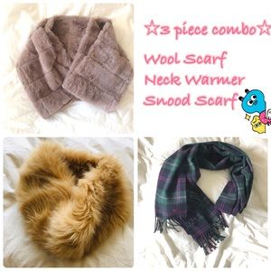 3 piece scarf & neck warmer bundle